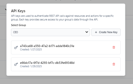 Create New Key
